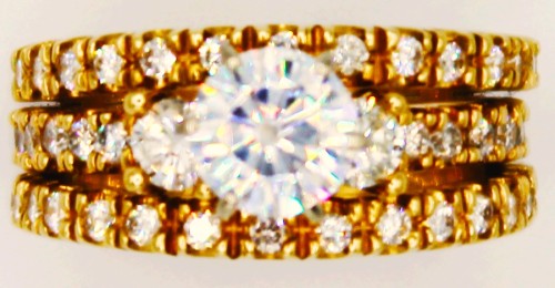 YG 1.5 carat Diamond three tier ring           
