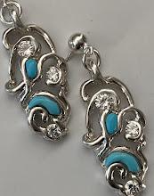 joie de vivre earrings with diamonds & turquoise                                                          
